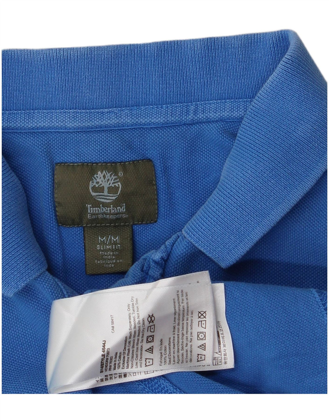 Timberland Polo Slim Fit Homme Bleu Moyen Coton