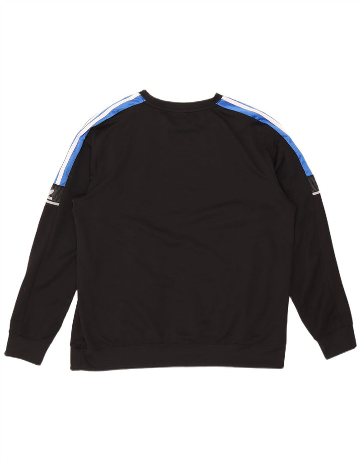 Adidas Sweat-shirt graphique pour homme XL Noir Colorblock Polyester