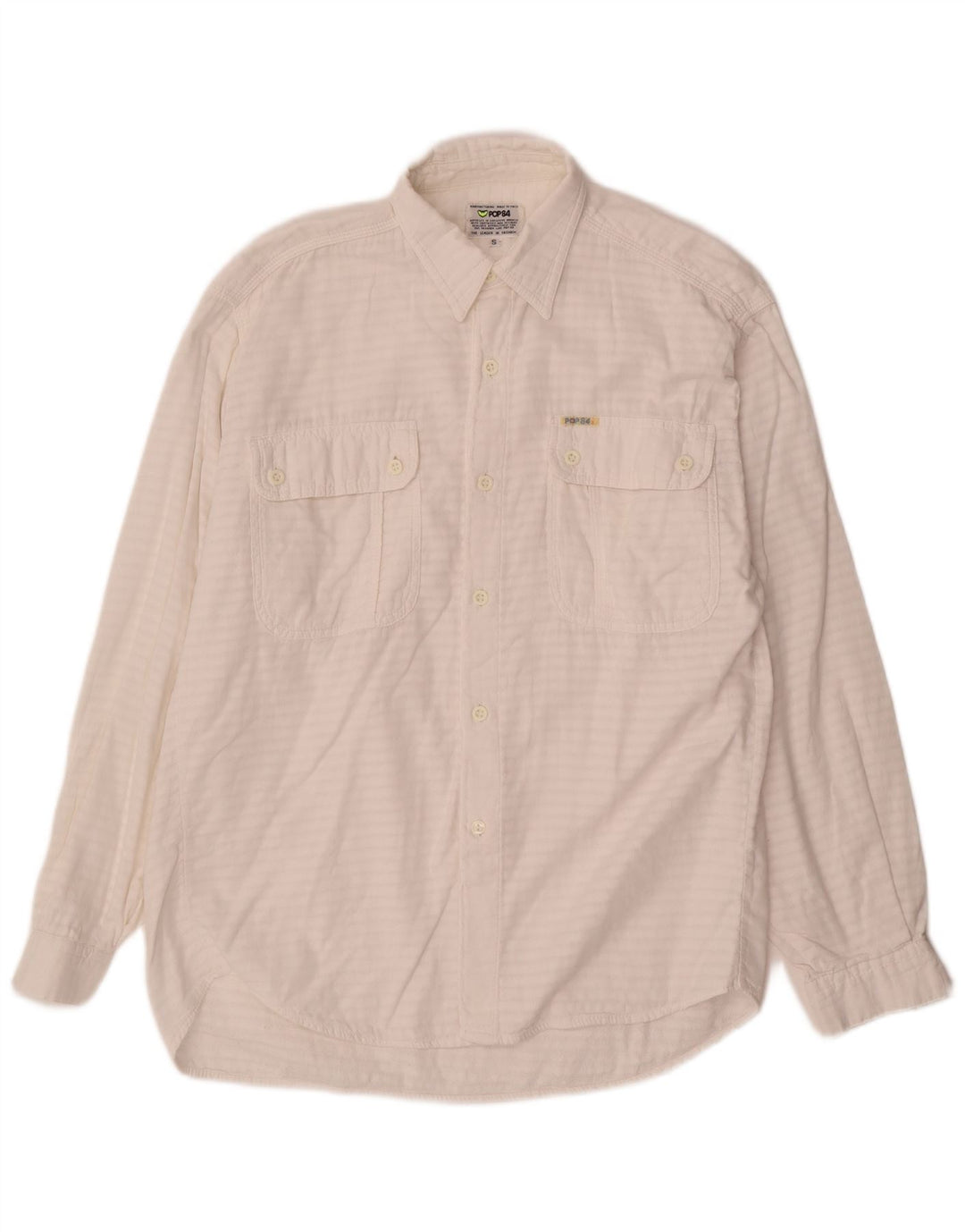 POP 84 Chemise Homme Petite Coton Rayé Blanc
