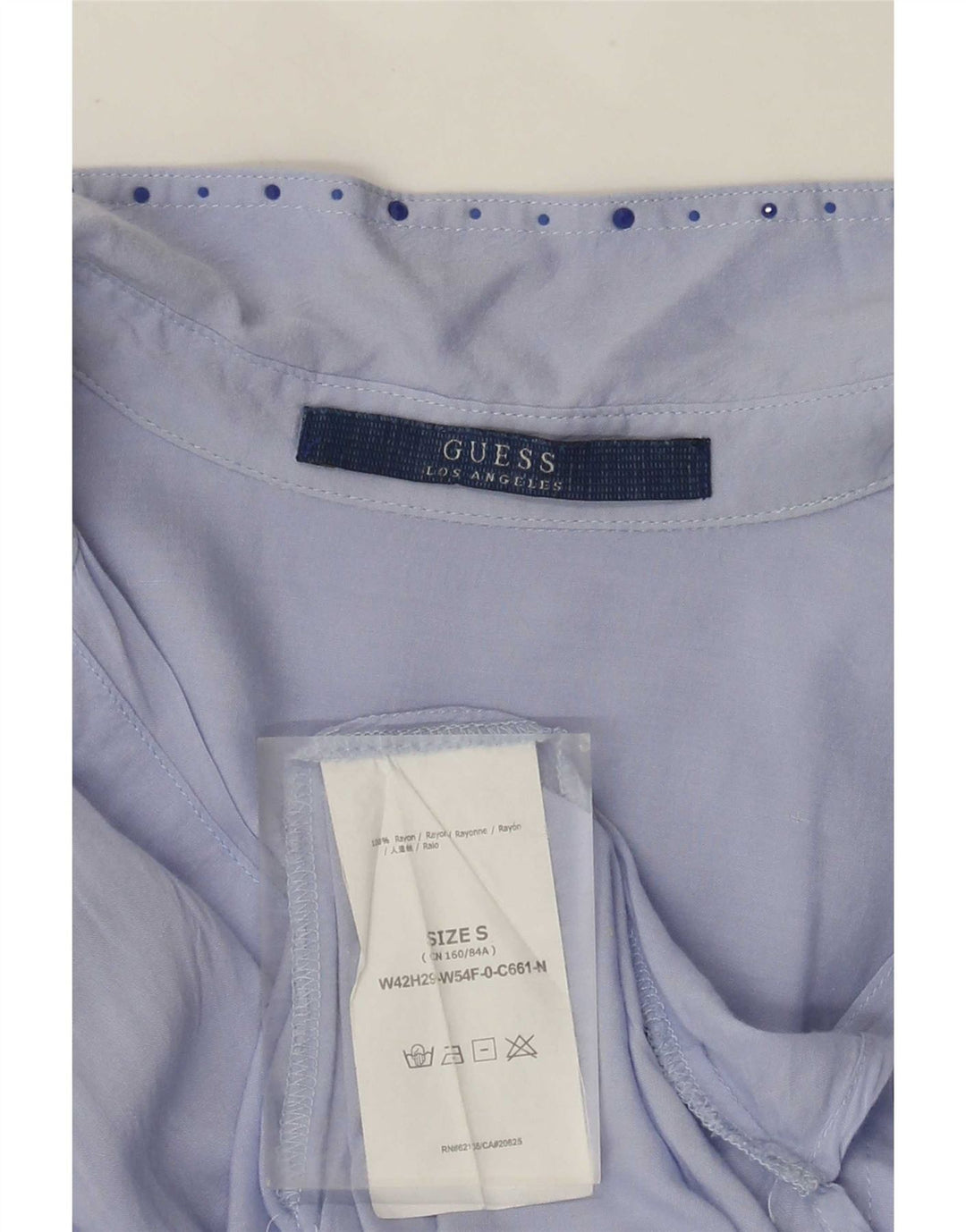 Guess Tunique surdimensionnée à manches 3/4 pour femme UK 10 Petite rayonne à pois bleu