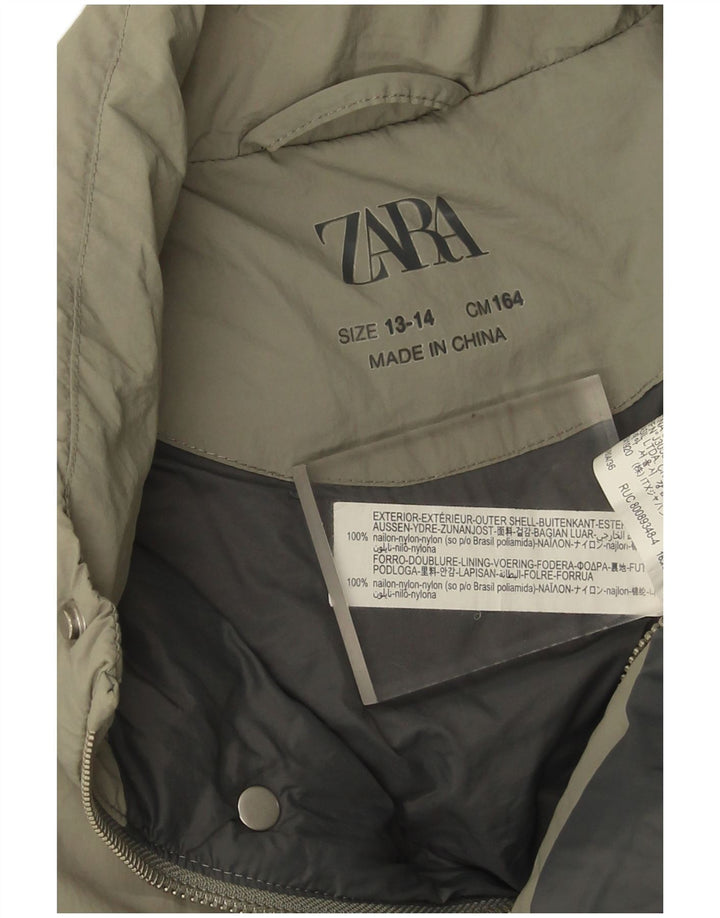 Zara Gilet Rembourré Garçon 13-14 ans Kaki Nylon