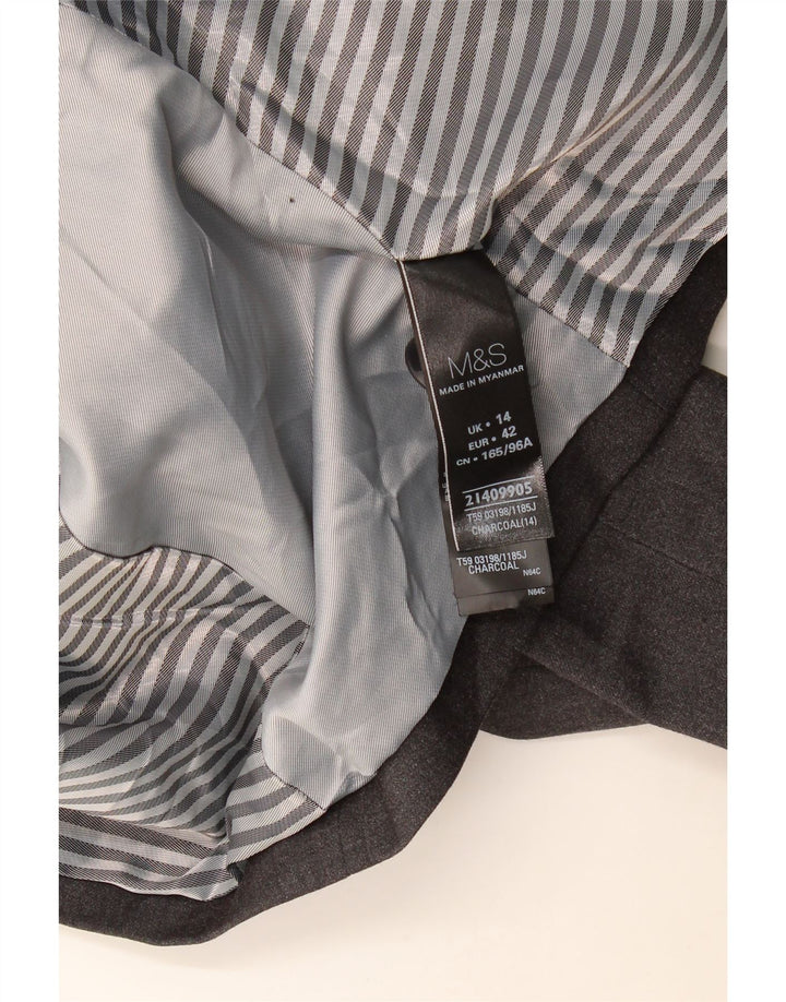 Marks & Spencer Veste Blazer 1 Bouton pour Femme UK 14 Grand Gris Moucheté