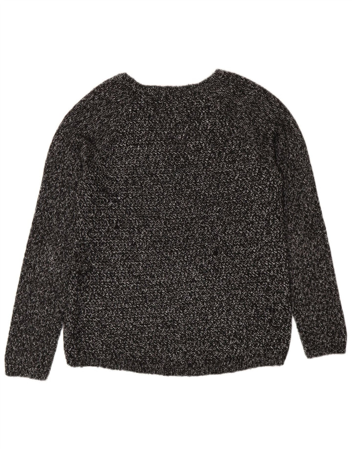 Massimo Dutti Pull col V pour femme UK 14 Gris moyen moucheté