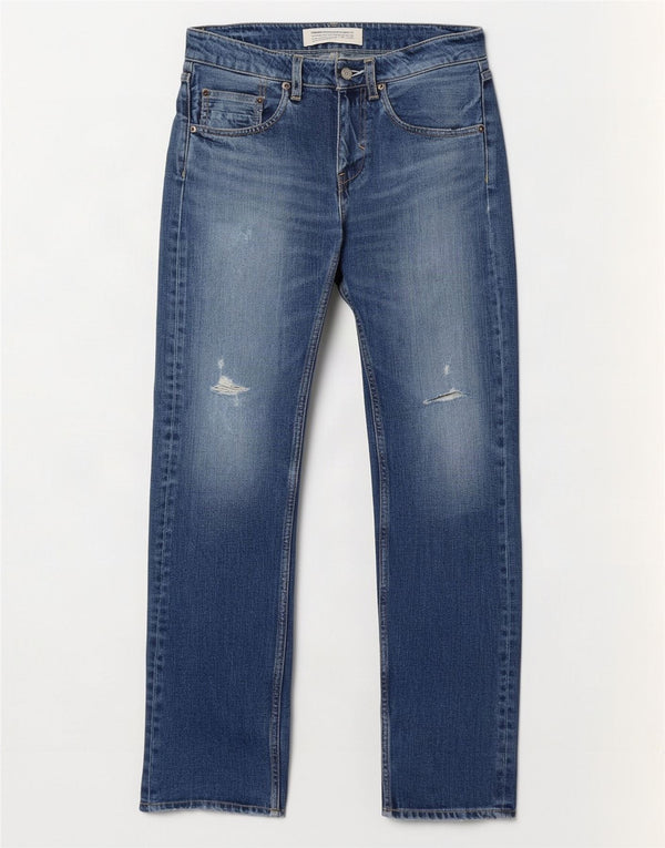 Adidas Jean droit vieilli W27 L31 en coton bleu pour homme