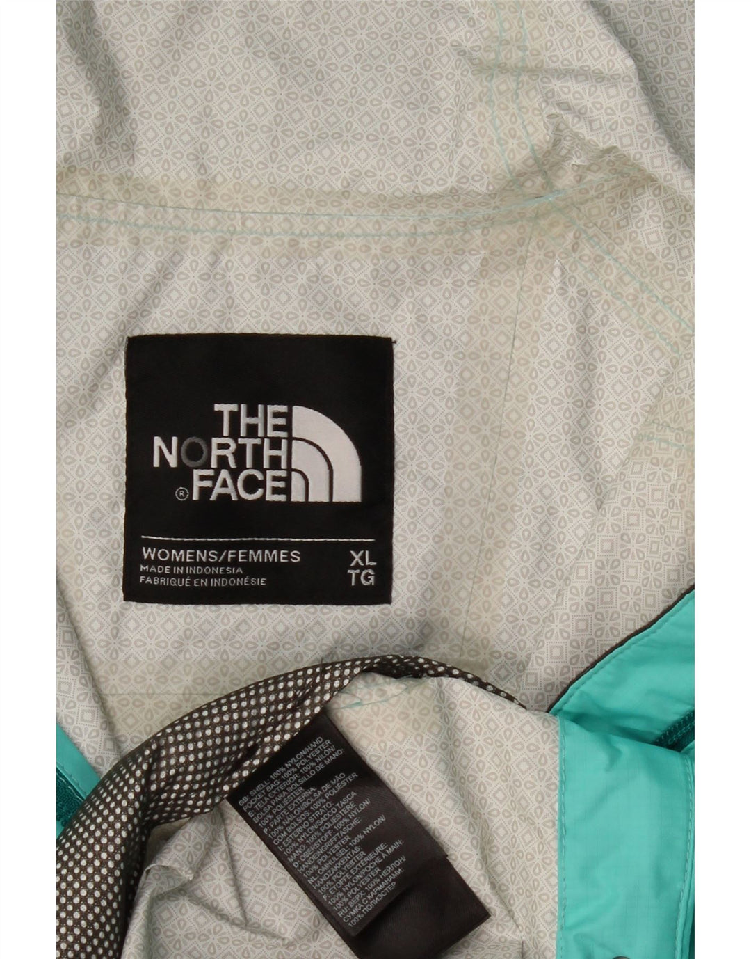 THE NORTH FACE Veste de pluie à capuche Hyvent pour femme UK 18 XL Nylon turquoise