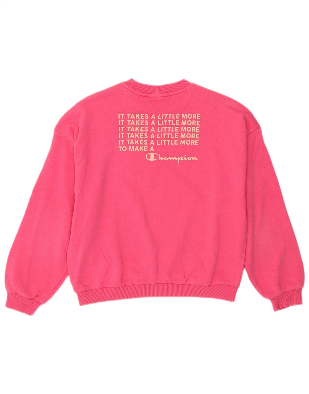 Champion Sweat-Shirt Graphique Fille 9-10 Ans Coton Rose Moyen