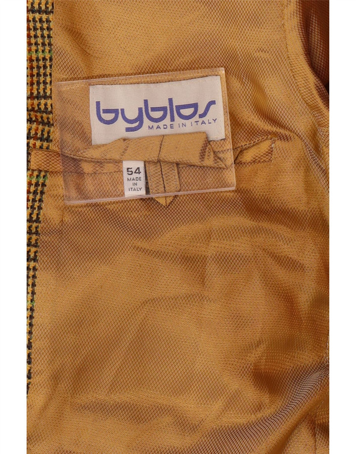 BYBLOS Veste Blazer 3 Boutons Homme IT 54 2XL Pied-de-Poule Jaune