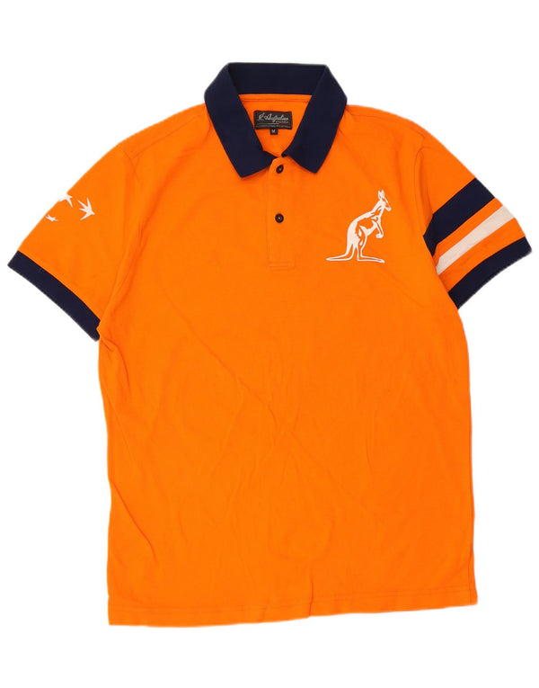 AUSTRALIAN L'ALPINA Polo Homme Orange Moyen Colourblock Coton