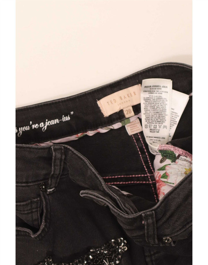 Ted Baker Jean slim effet vieilli W28 L28 pour femme en coton noir