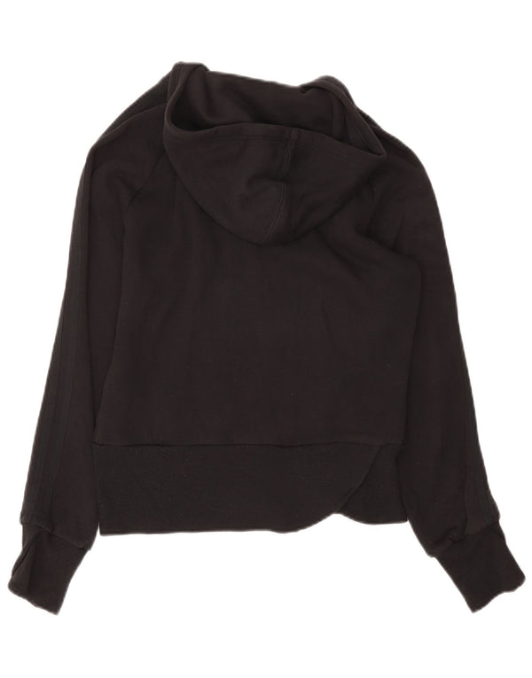 Adidas Pull à capuche zippé pour femme UK 14 Coton noir moyen