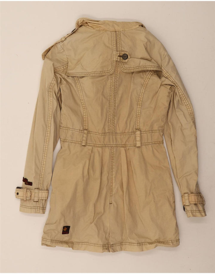KHUJO Trench Coat Femme UK 14 Coton Beige Moyen