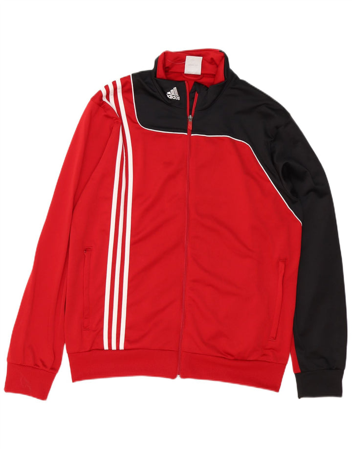 Adidas Veste de survêtement pour homme UK 44/46 Large Rouge Colorblock Polyester
