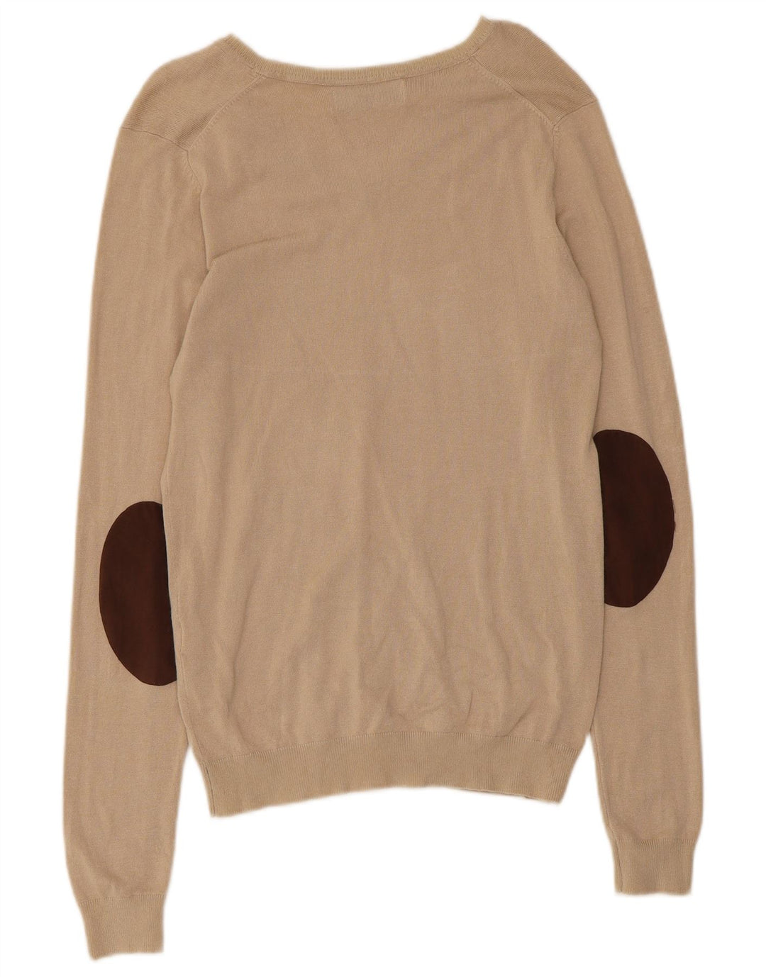 Zara Pull Col V Pull Beige Moyen Viscose Homme
