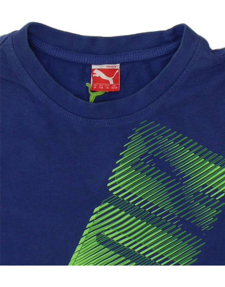 PUMA Boys Graphic T-Shirt Top 9-10 Years Medium  Navy Blue Vintage Puma and Second-Hand Puma from Messina Hembry 