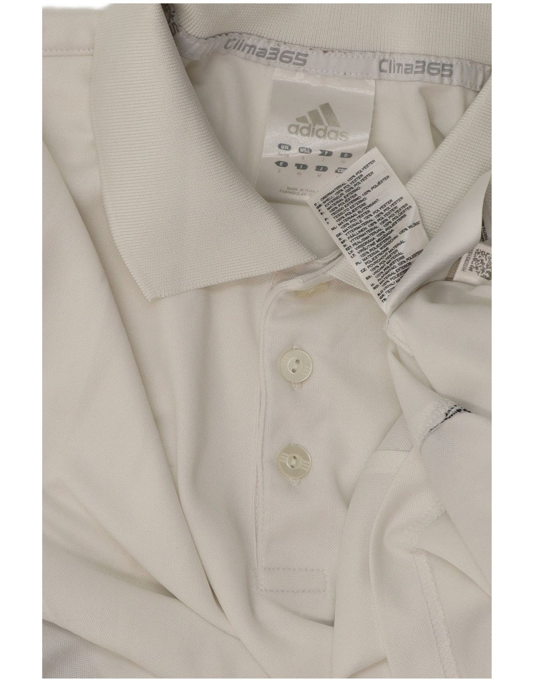 ADIDAS Mens Climalite Polo Shirt UK 36/38 Small White Polyester