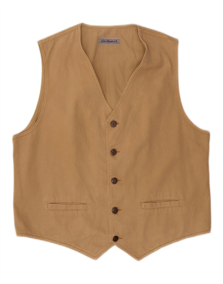 CACHAREL Gilet Homme Large Beige Coton