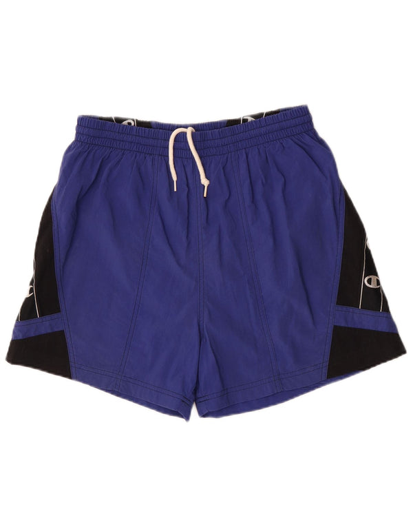 Champion Short de Sport Graphique Homme Bleu Colorblock Polyamide Sports