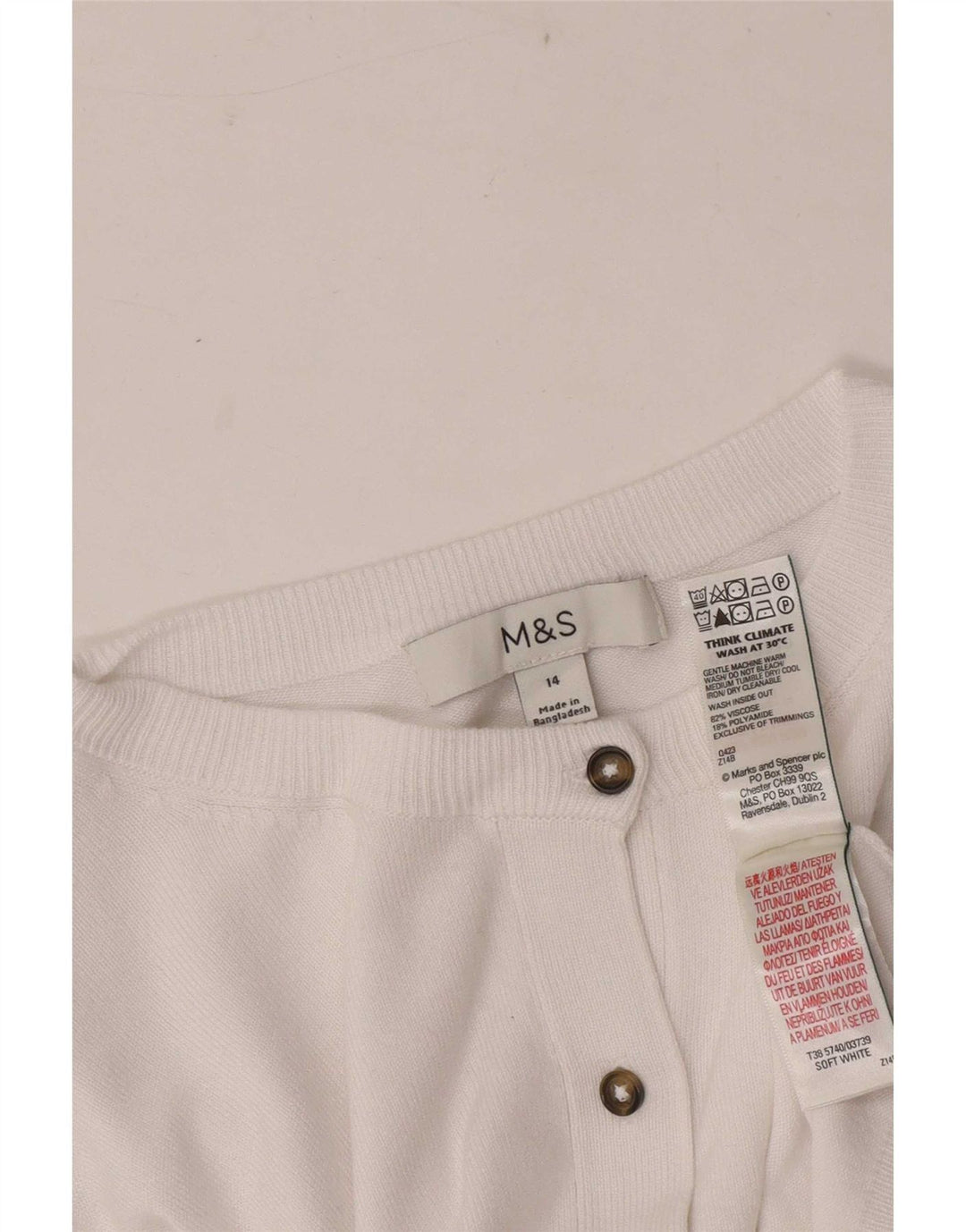 Marks & Spencer Cardigan pour femme en viscose blanche moyenne UK 44