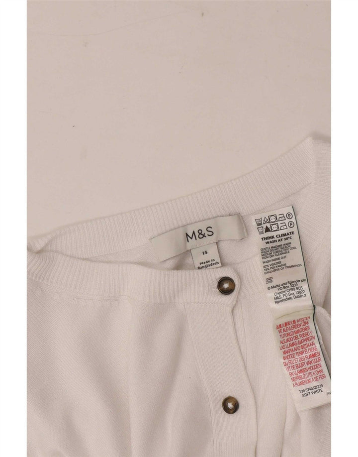 Marks & Spencer Cardigan pour femme en viscose blanche moyenne UK 44