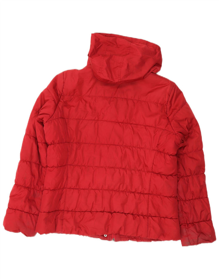 Marks & Spencer Veste matelassée à capuche pour femme UK 14 Rouge moyen Polyester
