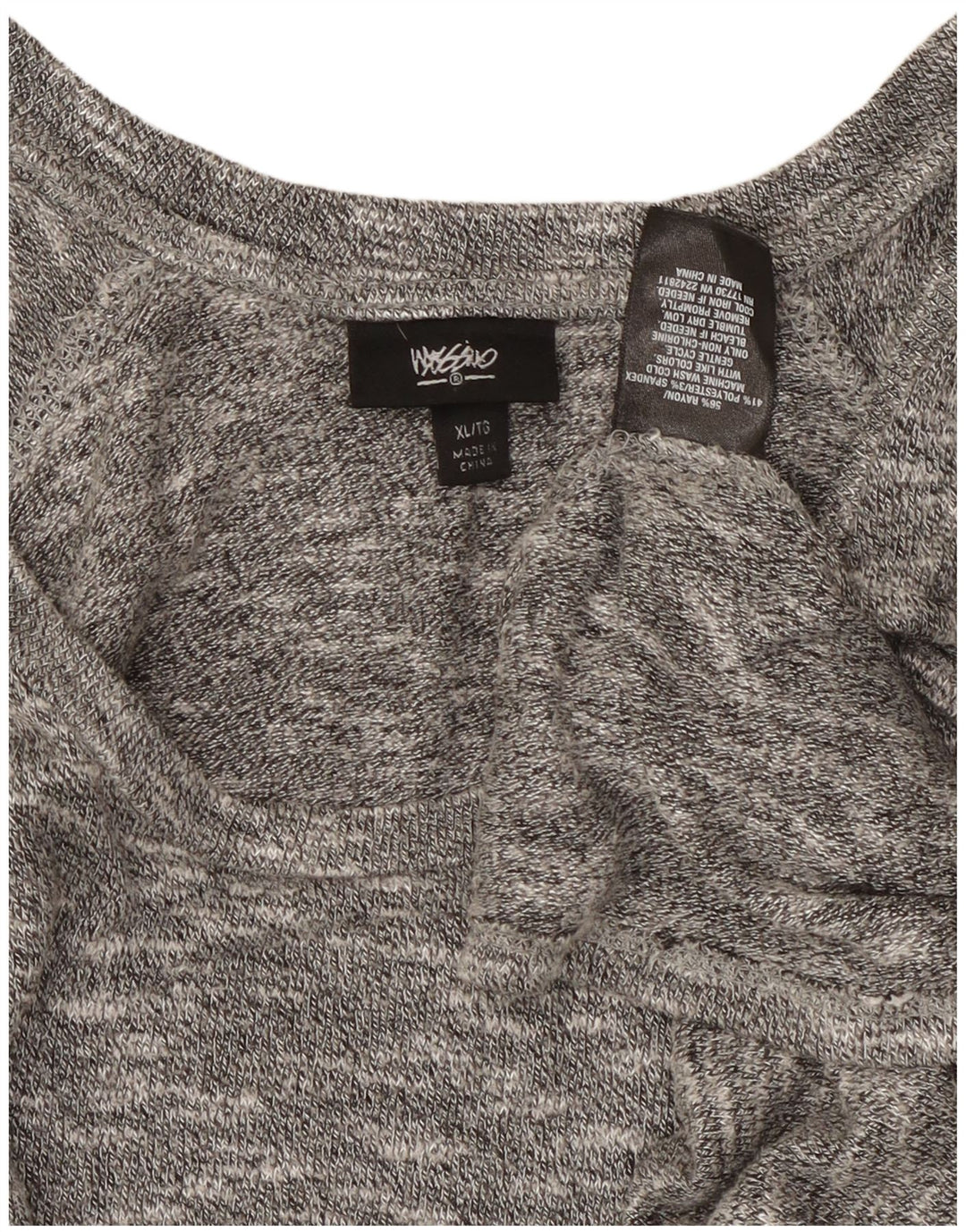 MOSSIMO Pull asymétrique à col rond pour femme UK 18 XL Gris moucheté