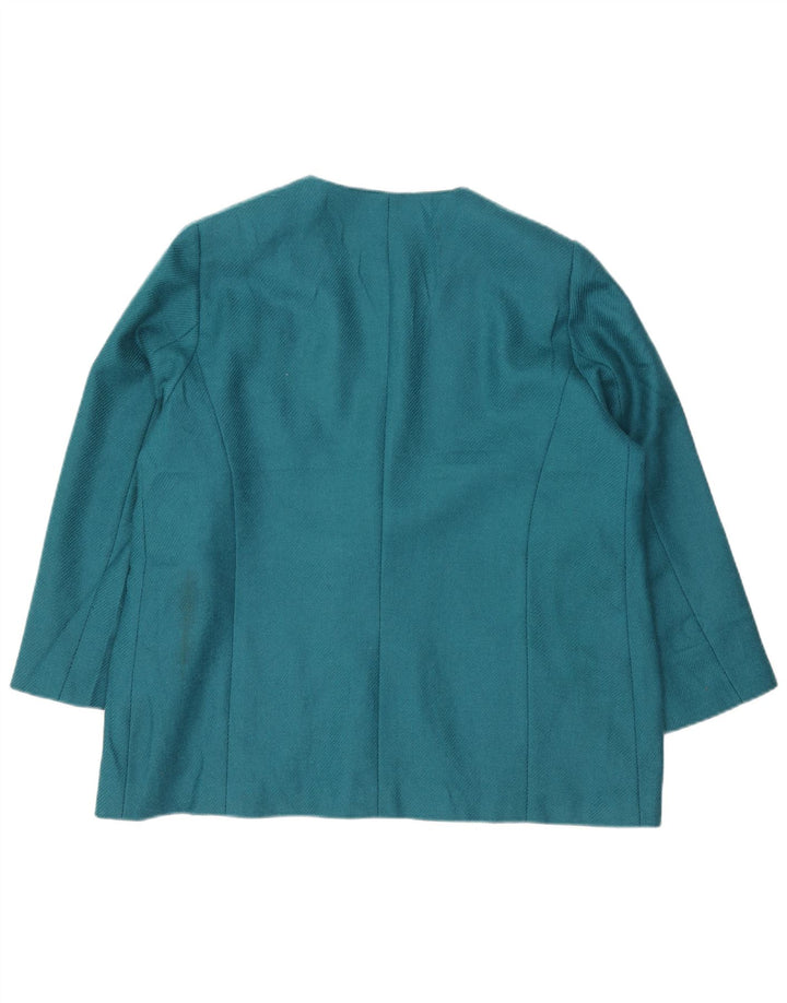 Luisa Spagnoli Veste Blazer 1 Bouton Femme UK 20 2XL Laine Bleue