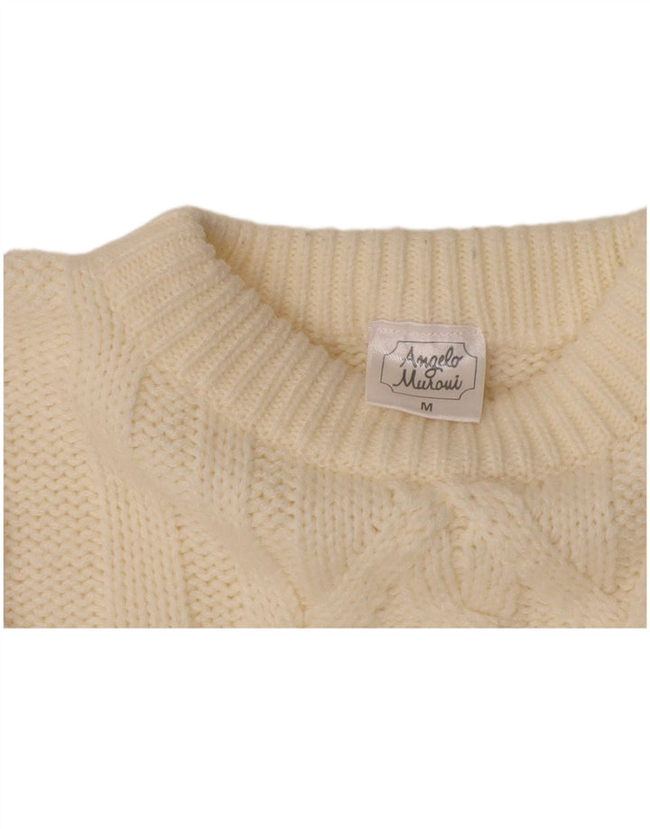 Angelo Muroni Pull col rond homme blanc moyen polyacrylique