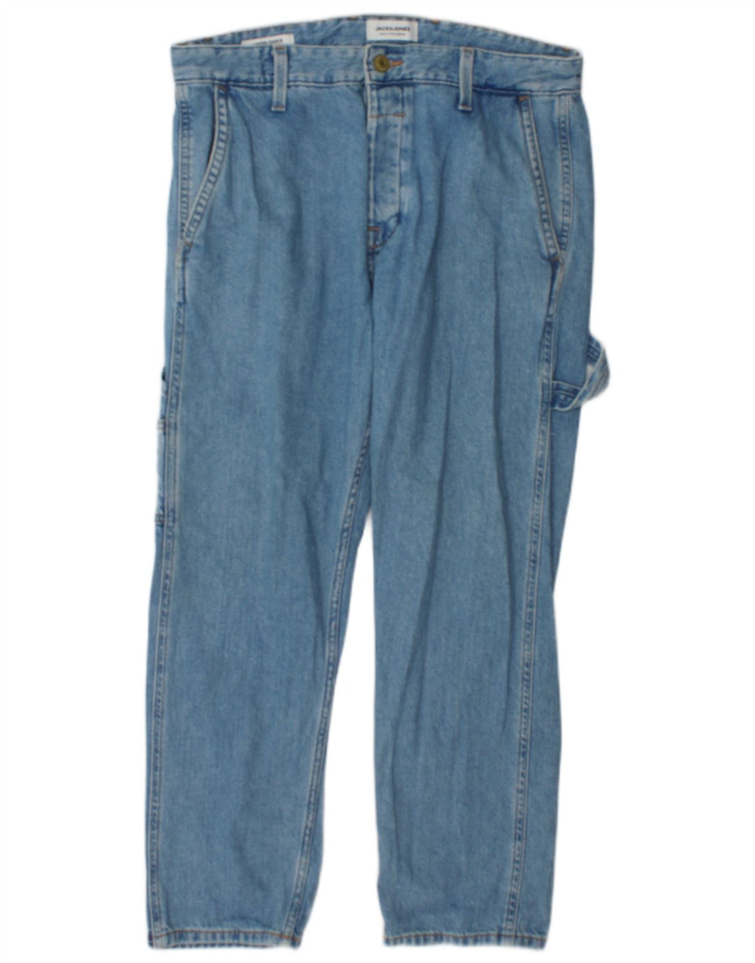 Jack & Jones Jean Cargo Droit Femme W34 L30 Bleu Coton