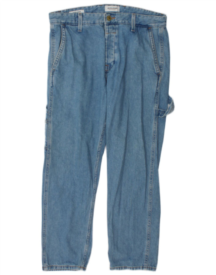 Jack & Jones Jean Cargo Droit Femme W34 L30 Bleu Coton