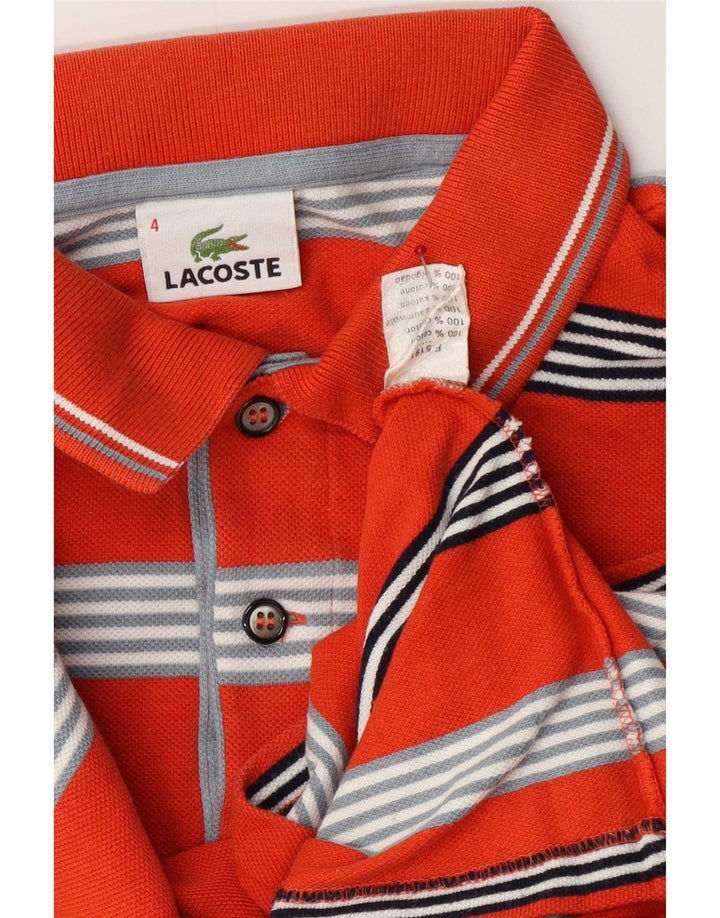 Polo homme Lacoste taille 4 coton rayé rouge moyen