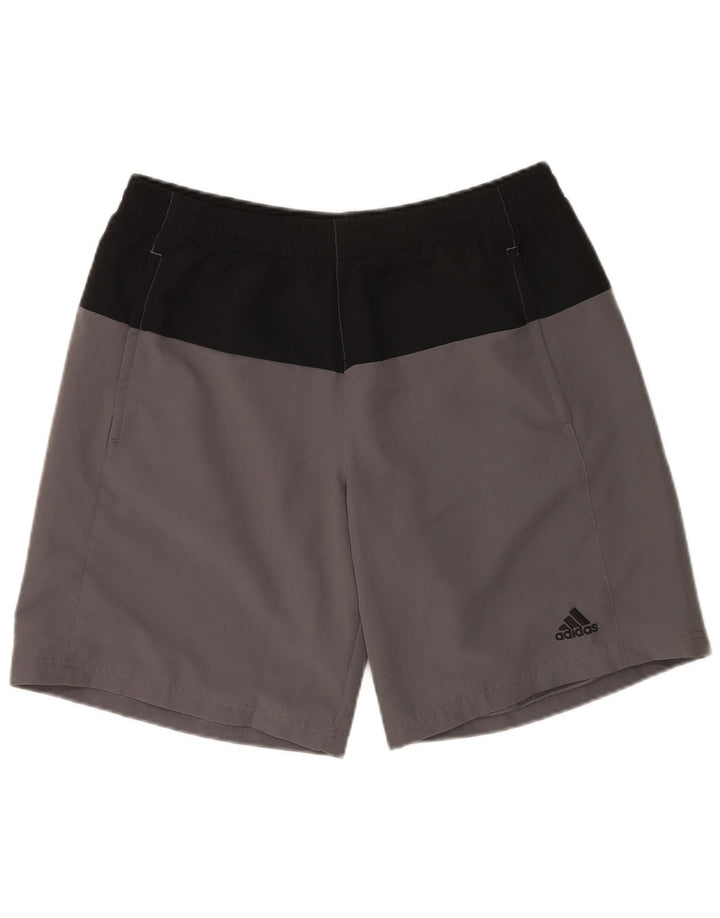 Adidas Short de sport pour homme Large Gris Colorblock Polyester