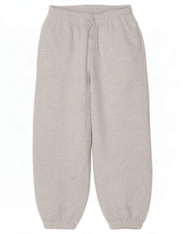 Zara Pantalon de survêtement coupe ample pour femme en coton gris moyen UK 12