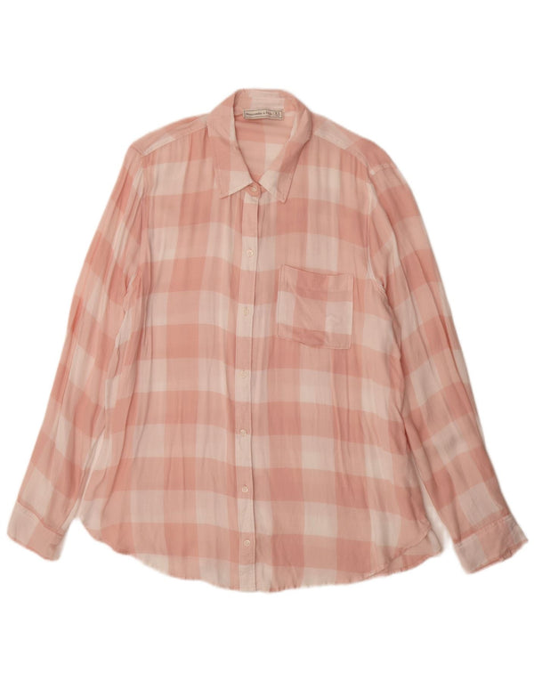 Abercrombie & Fitch Chemise en flanelle pour femme UK 18 XL Viscose à carreaux rose