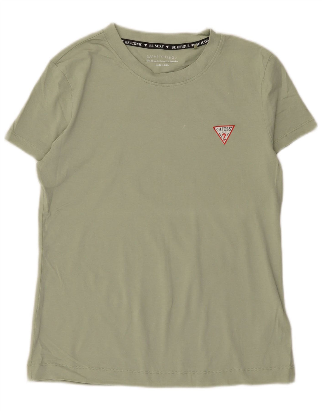Guess T-Shirt Femme Top UK 12 Coton Vert Moyen