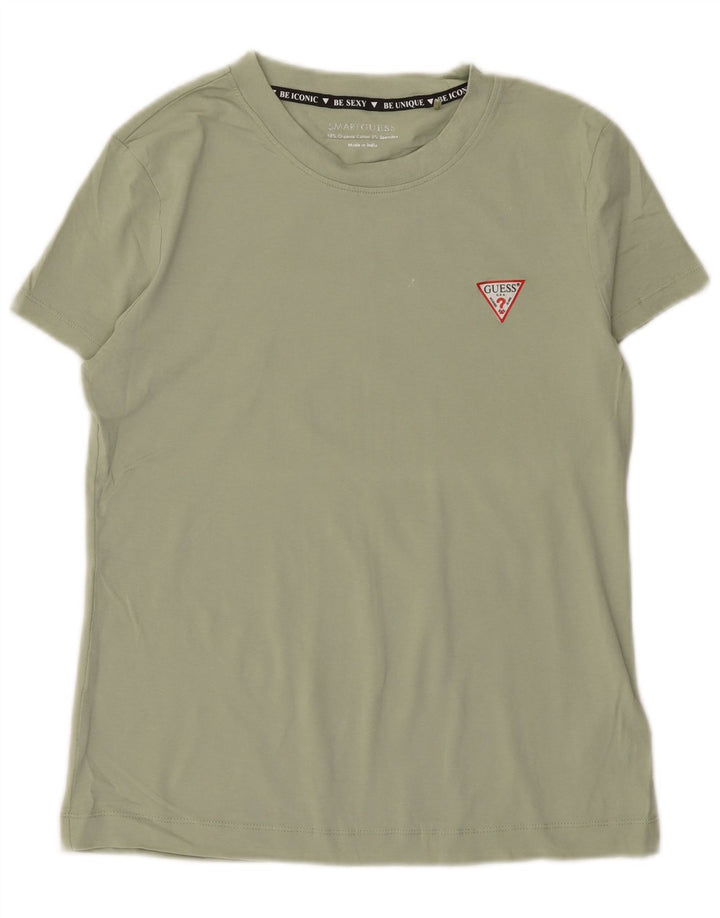 Guess T-Shirt Femme Top UK 12 Coton Vert Moyen