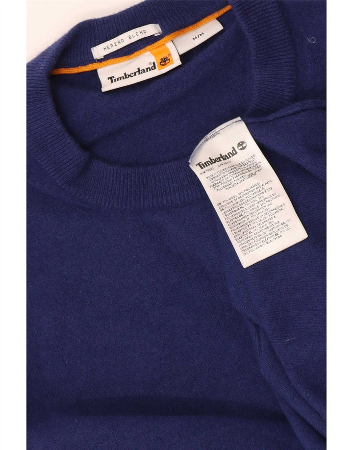 Timberland Pull à col rond pour homme en laine mérinos bleu marine moyen