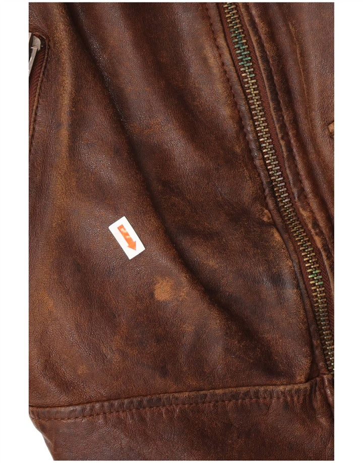 Be Edgy Veste en cuir pour homme UK 38 Cuir marron moyen