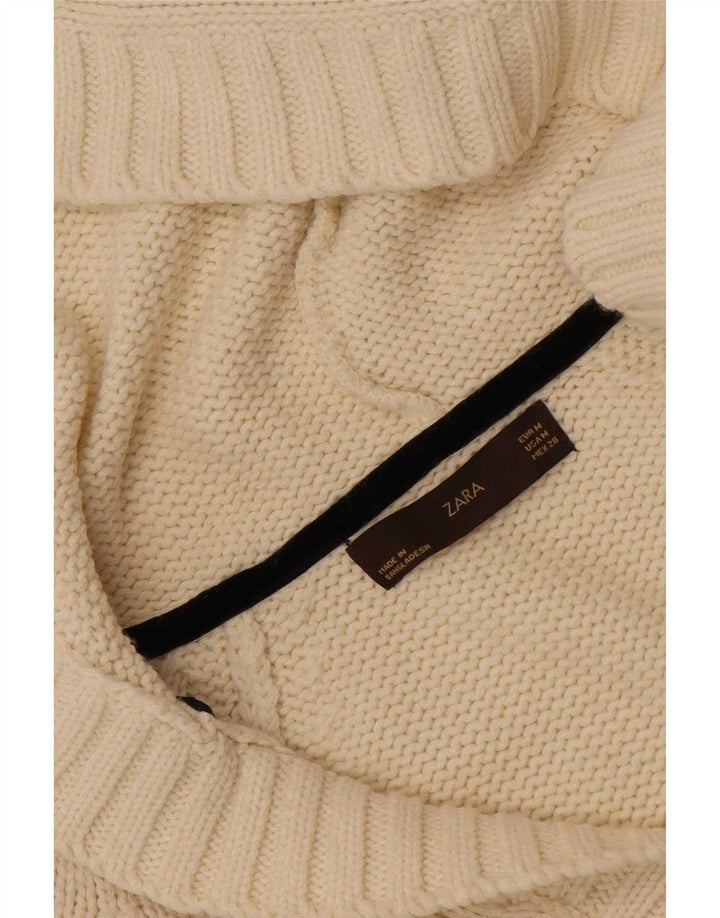 Zara Pull à capuche pour femme UK 12 Medium Off White