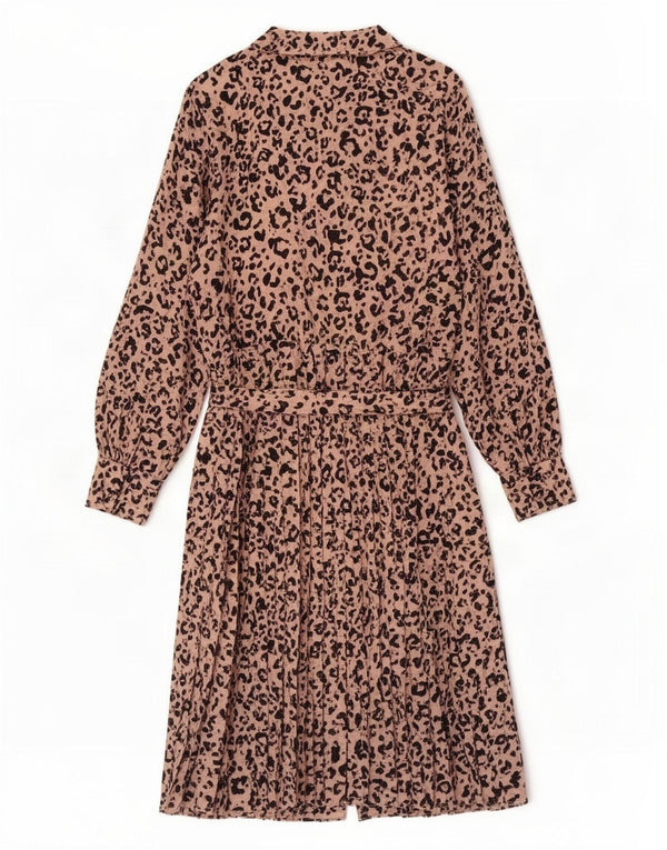 Marks & Spencer Robe chemise à manches longues pour femme UK 20 2XL Rose imprimé animal