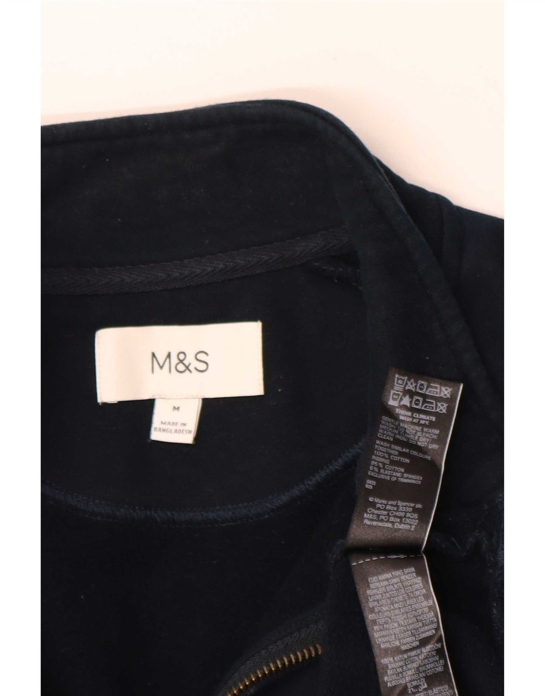 Marks & Spencer Sweat-shirt 1/4 zippé coupe classique pour homme Bleu marine moyen