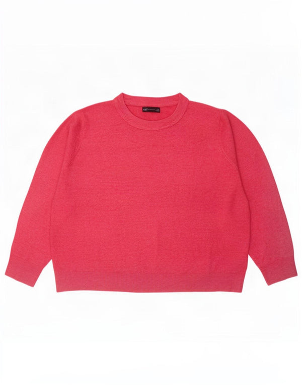 Marks & Spencer Pull surdimensionné à col rond pour femme UK 18 XL Rose