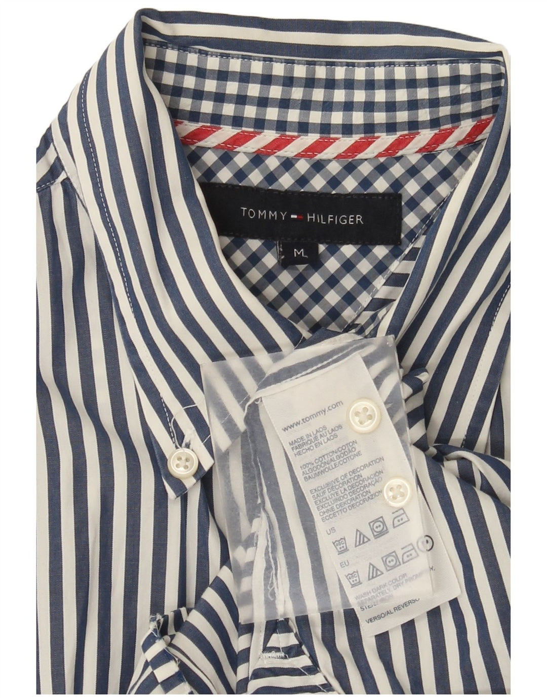 Tommy Hilfiger Chemise Homme Bleu Moyen Rayé Coton