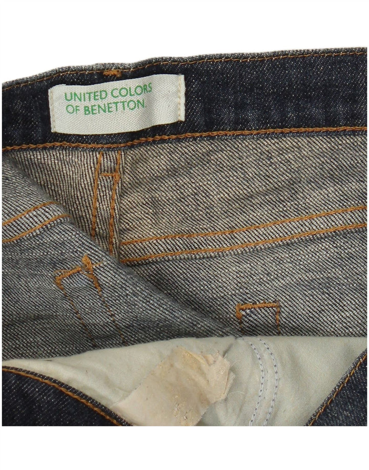Benetton Jean Court W32 L25 Bleu Femme