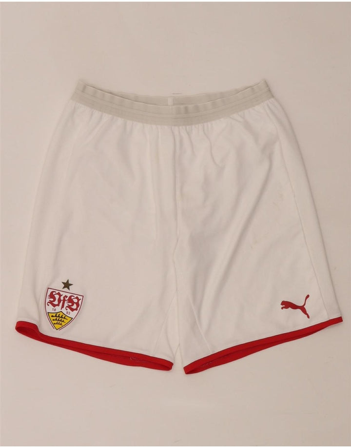 PUMA Short de Sport Homme Blanc Moyen Polyester