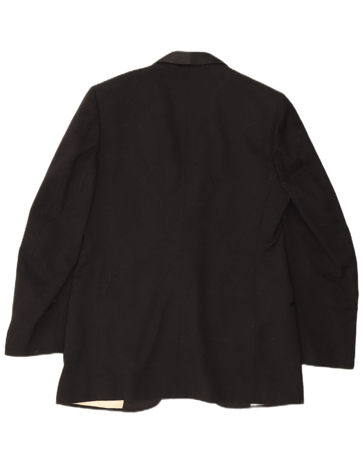 vintage Homme 1 Bouton Blazer Veste UK 40 Grand Noir