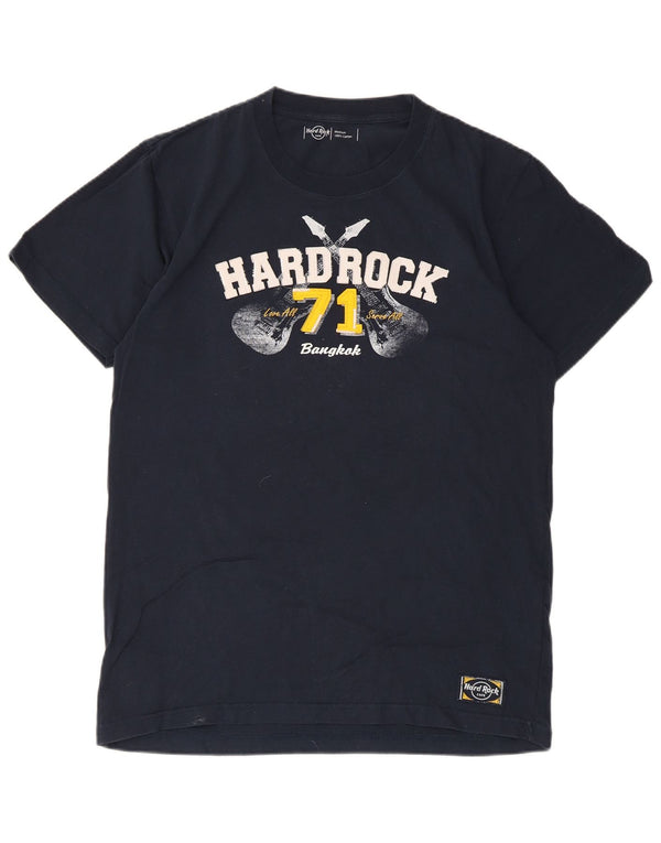 Hard Rock Cafe Bangkok T-Shirt Graphique Homme Bleu Marine Moyen Coton