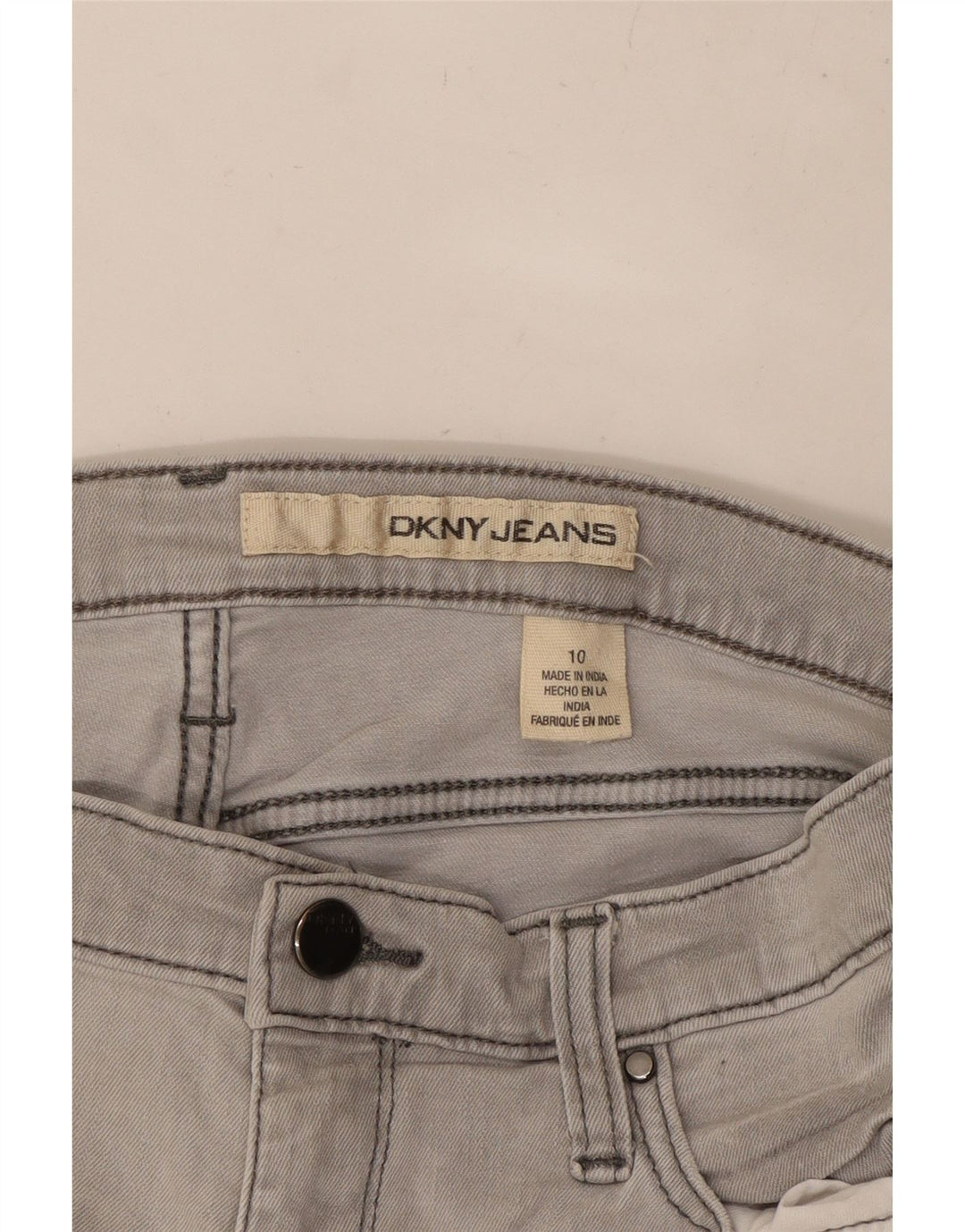 DKNY Short en jean pour femme US 10 Large W27 Gris Coton