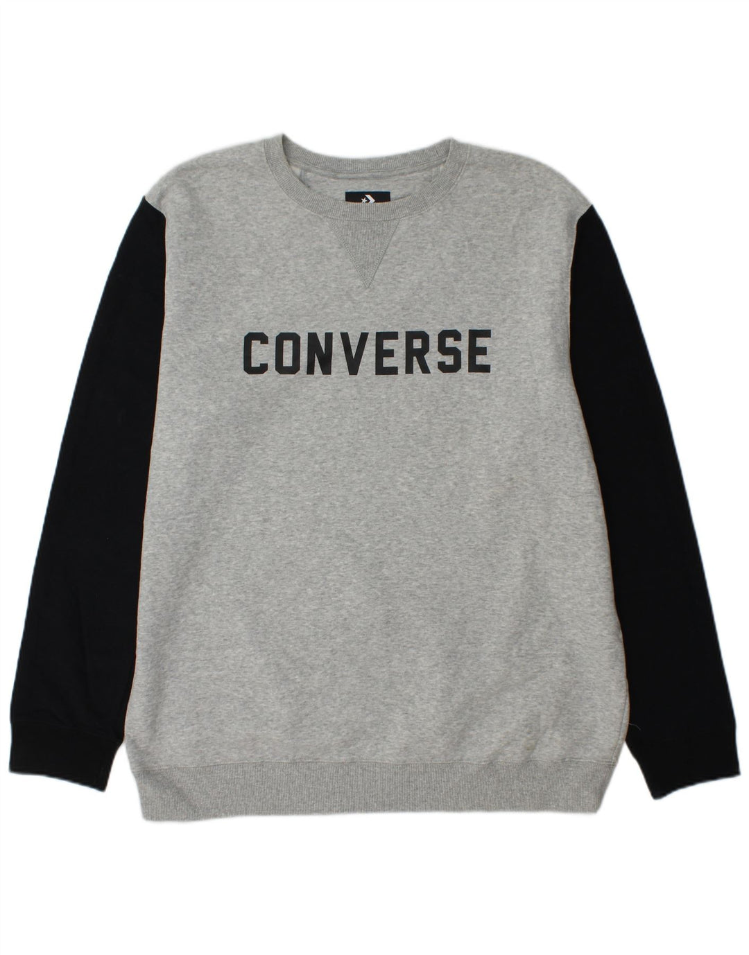 CONVERSE Sweat-shirt graphique pour hommes XL Gris Colorblock Coton