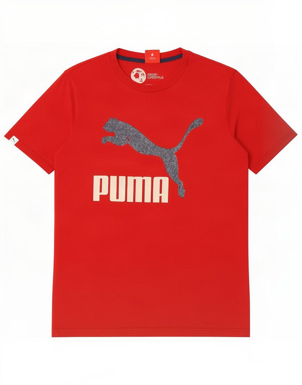 Puma T-Shirt Graphic Homme Rouge Moyen Coton