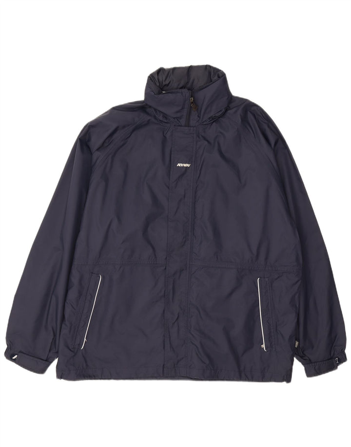 K-WAY Mens Rain Jacket UK 42 XL Navy Blue Polyamide